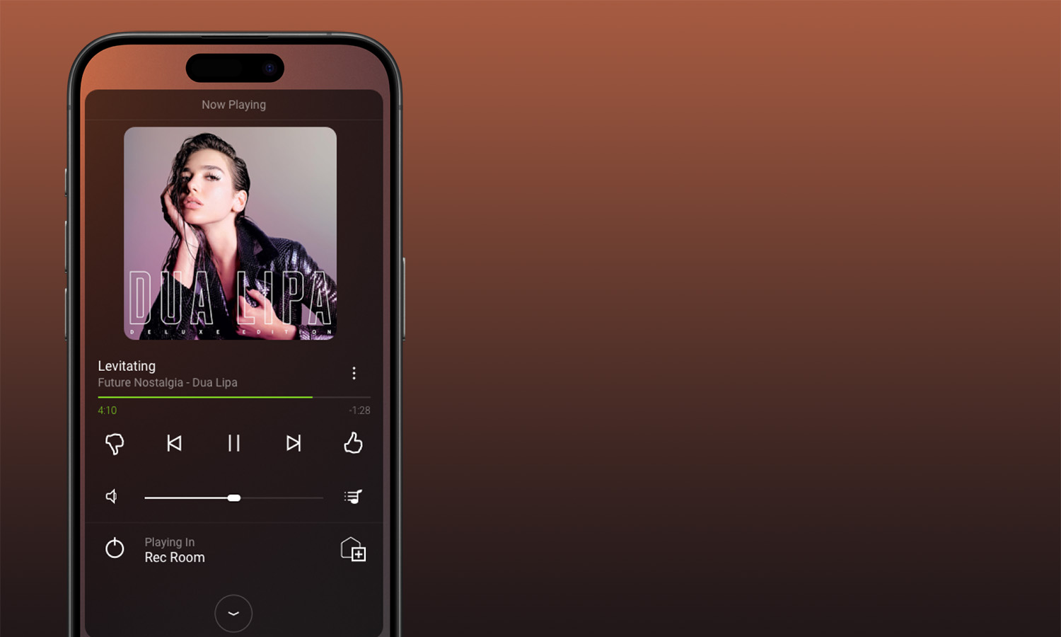 Touch Panel with control4 interface on black background