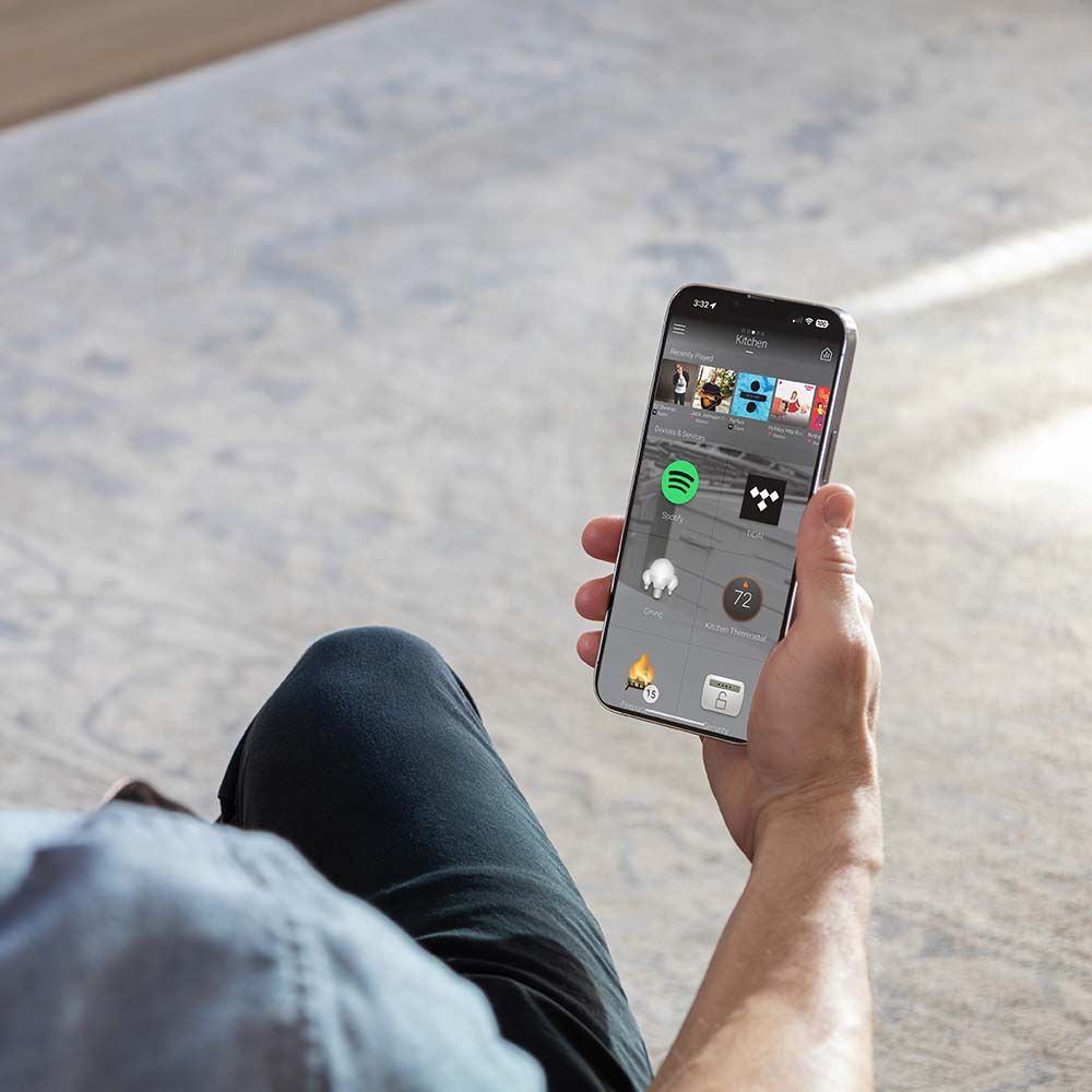 Amazon alexa on wooden furniture